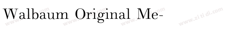 Walbaum Original Me字体转换 Walbaum Original Me字体转换